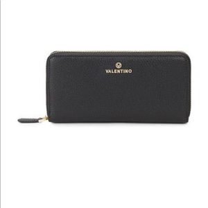 Valentino by Mario Valentino Black Farley Leather Continental Wallet